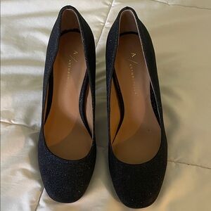 Anthropologie Sparkling Black Heels